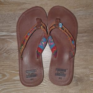 TOMS multicolor strap flip flops